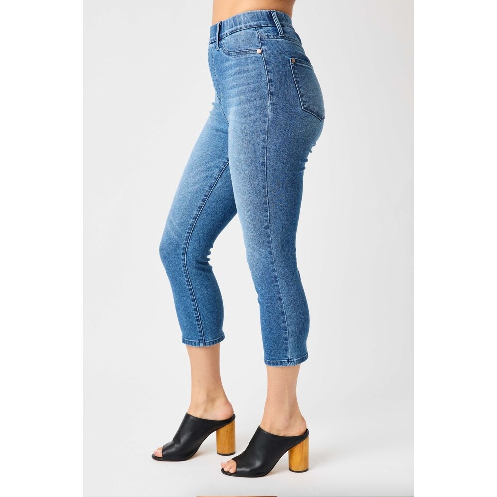 Judy Blue Skinny Fit Capri Women Med Wash High Waist Cooling Denim Size 1
